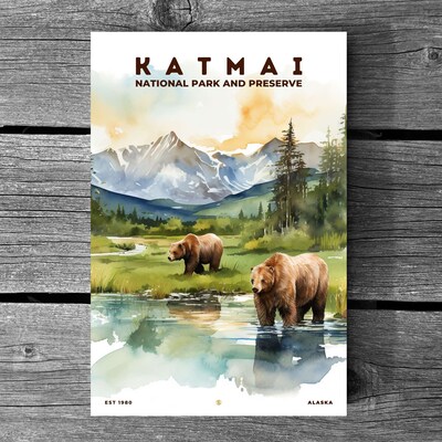 Katmai National Park and Preserve Poster, Travel Art, Office Poster, Home Decor | S8 - image3